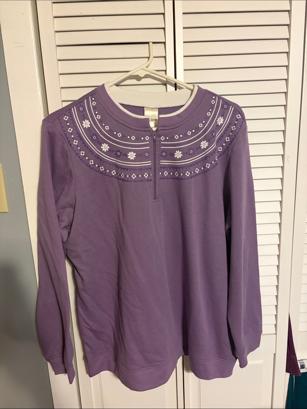 Women's Purple Quarter Zip Pullover Sweater
